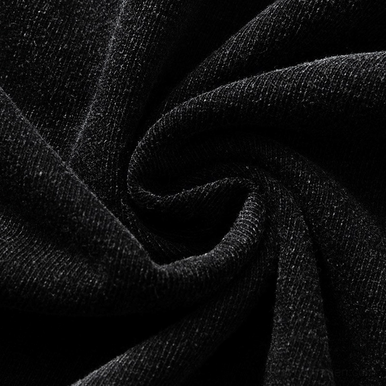 Repeating anxiety print gradient effect close-up on black washed cotton gothic t-shirt