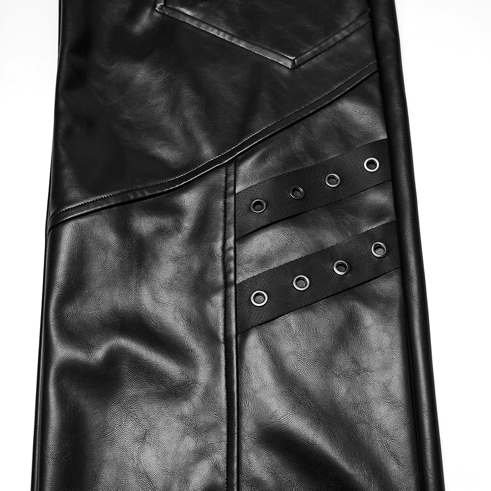 Black faux leather cyberpunk pants alternative styling showcase with accessories