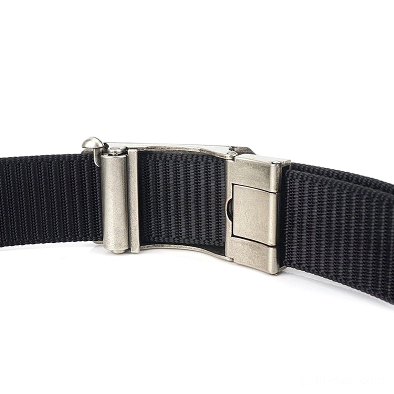 Black gothic dragon tactical belt with metal buckle showing complete adjustable belt dimensions