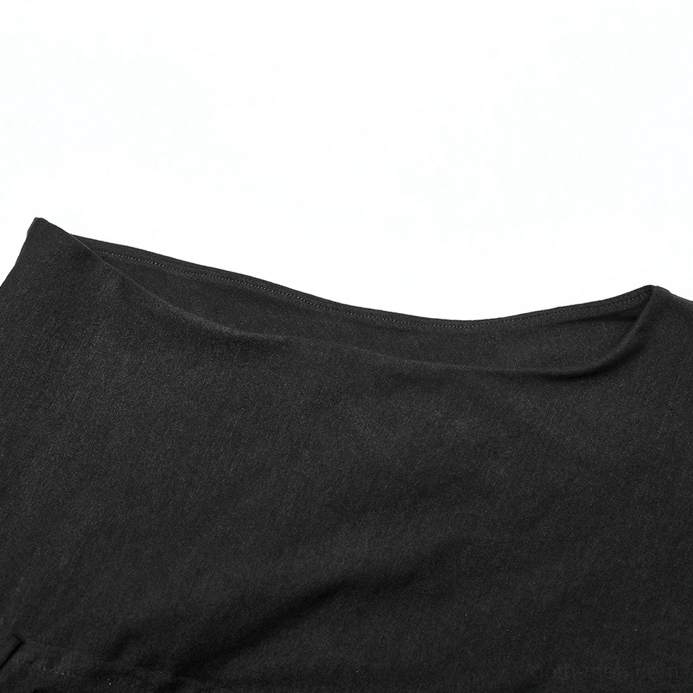 Black asymmetrical gothic knit vest front full view on male model studio shot