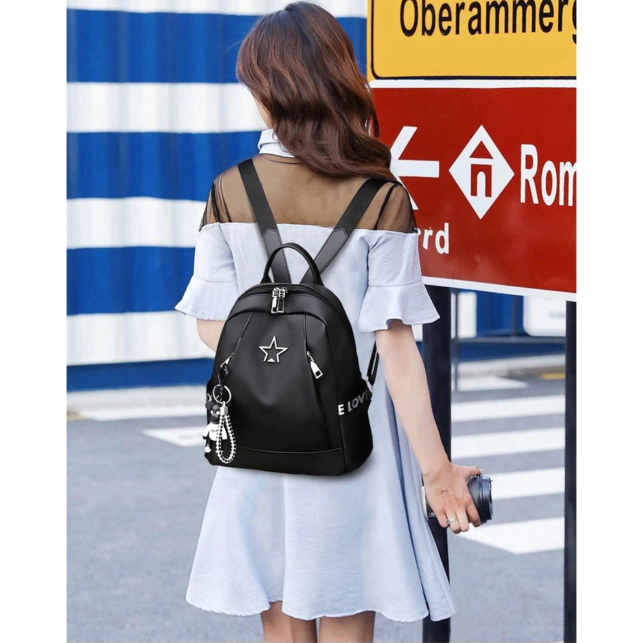 Black gothic backpack structural integrity showing reinforced seams and durable PU leather construction