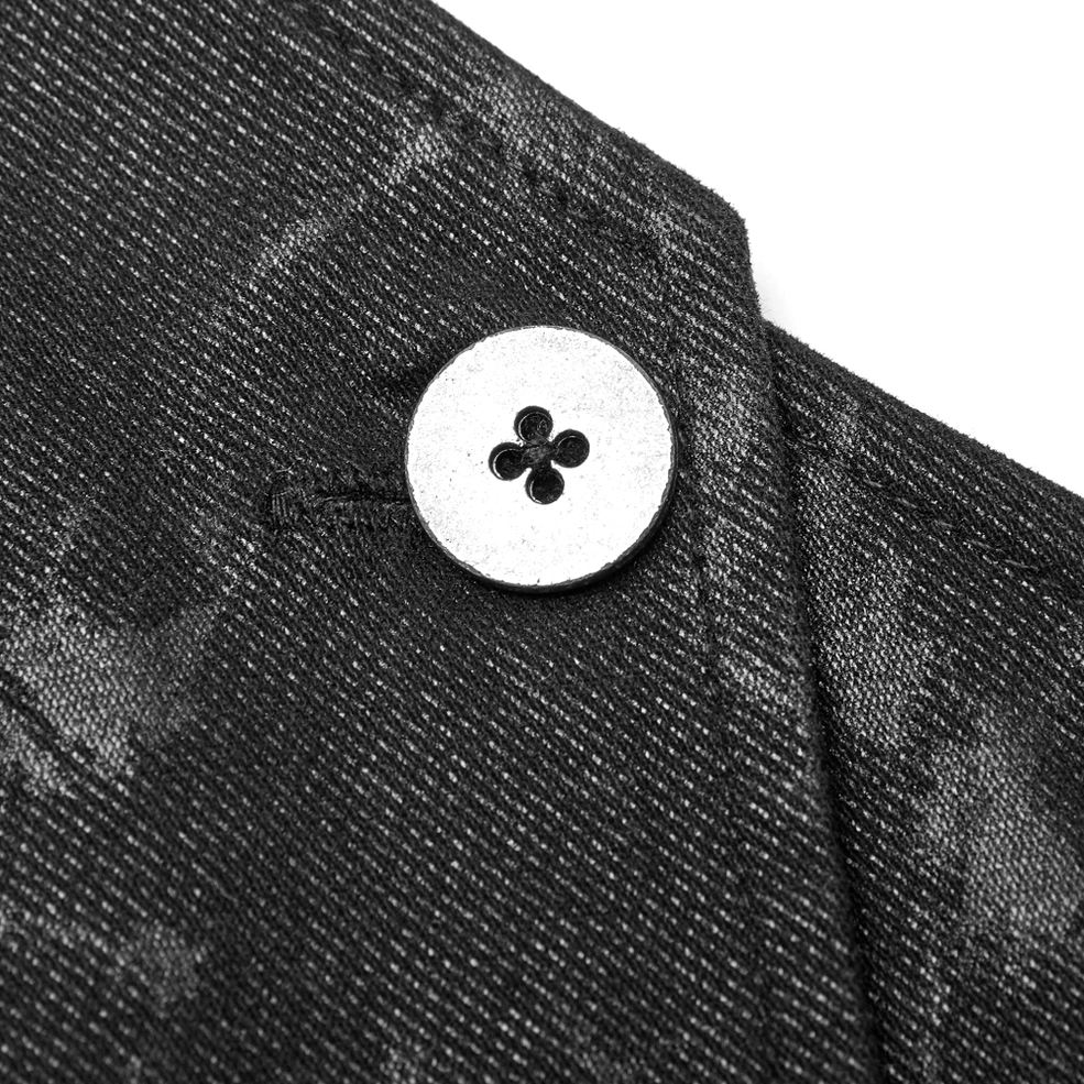 Black gothic buckle lace waistcoat product styling - alternative fashion mens clothing