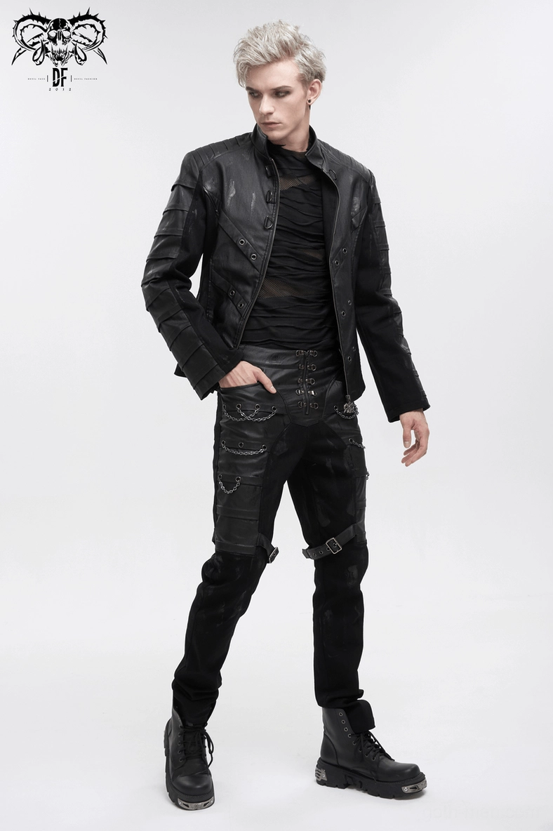 Black gothic cargo pants worn styled look with alternative fashion accessories and styling ideas