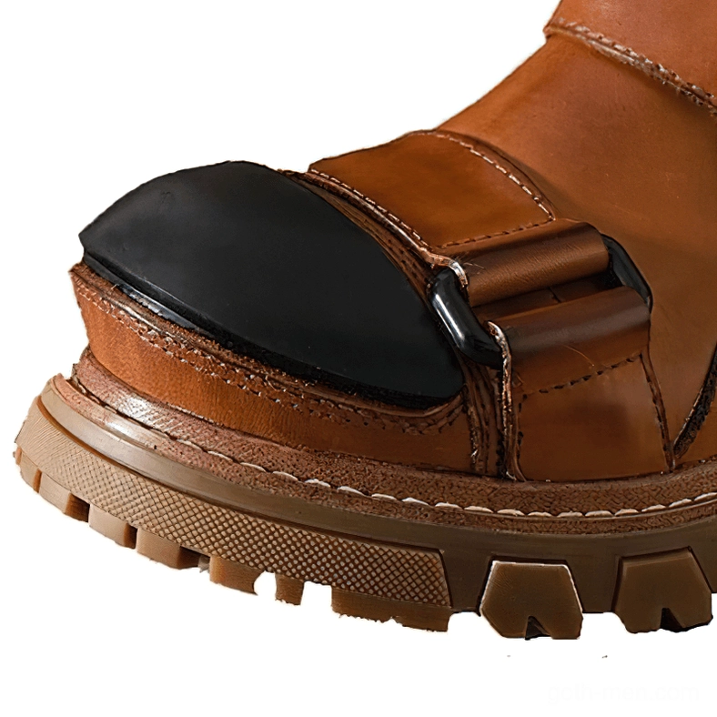 Black gothic loafers with slip-on velcro design and industrial chunky rubber sole