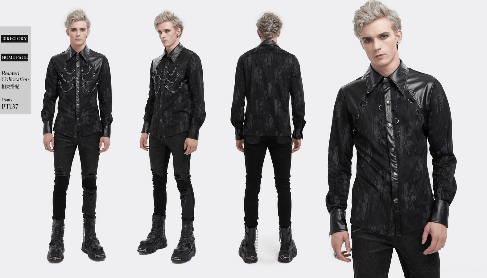 Black gothic shirt professional studio photography showing distressed fabric print and overall design aesthetic