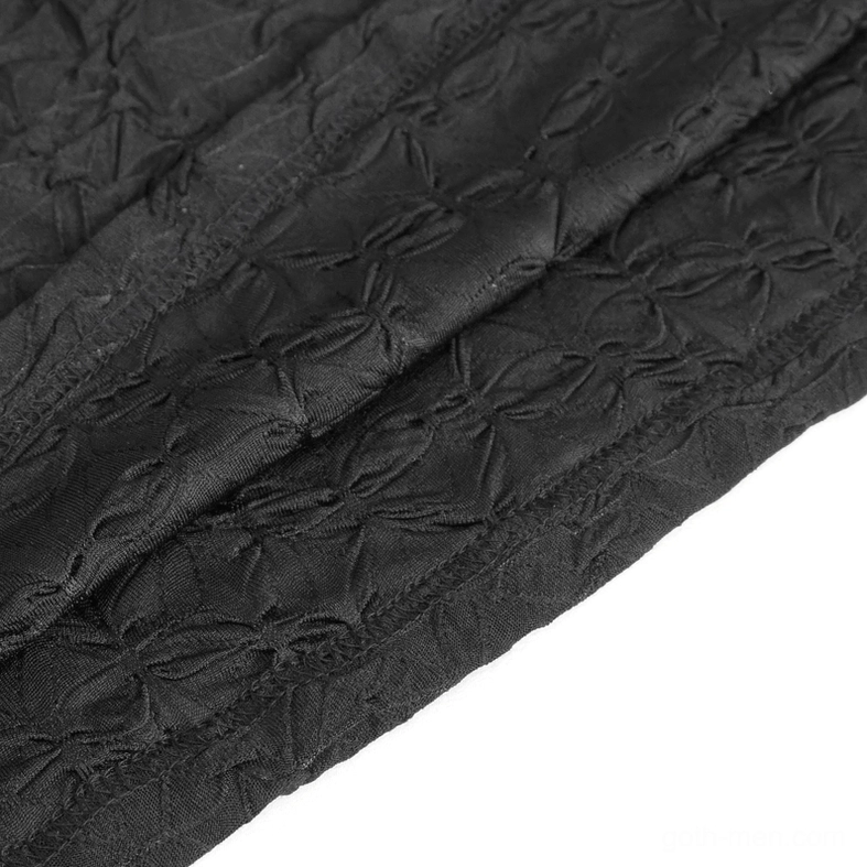 Black gothic mesh panel hooded sweatshirt alternative angle view of complete garment construction