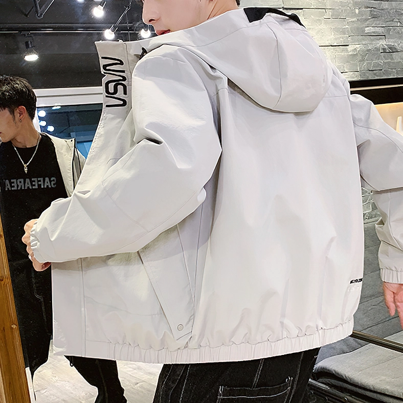 Black gothic cargo hooded jacket techwear style with multi-pocket system and slim fit design