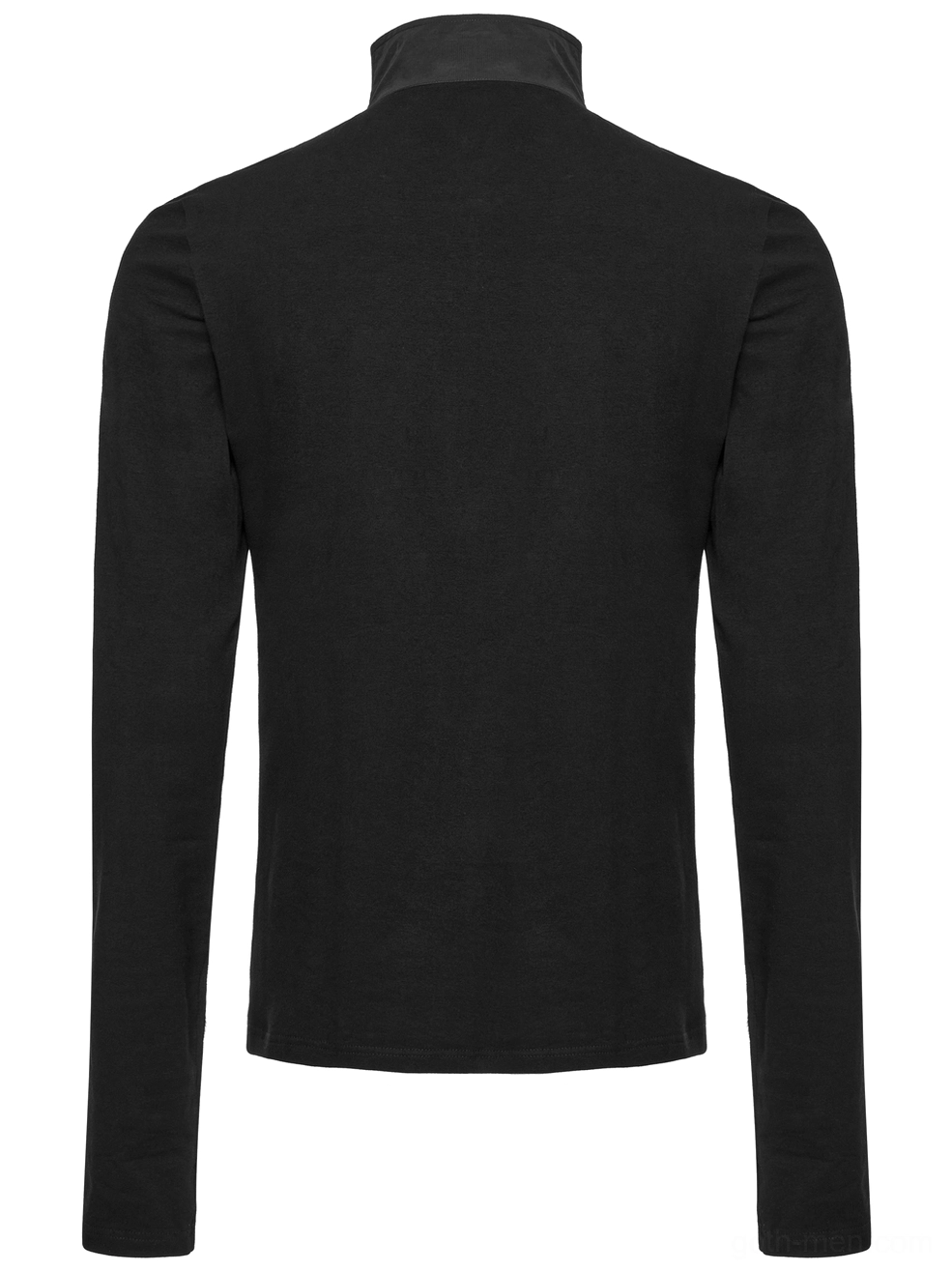 Black gothic techwear sweatshirt rear flat lay displaying back design and collar