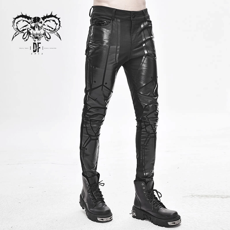 Black gothic trousers waistband and upper construction detail