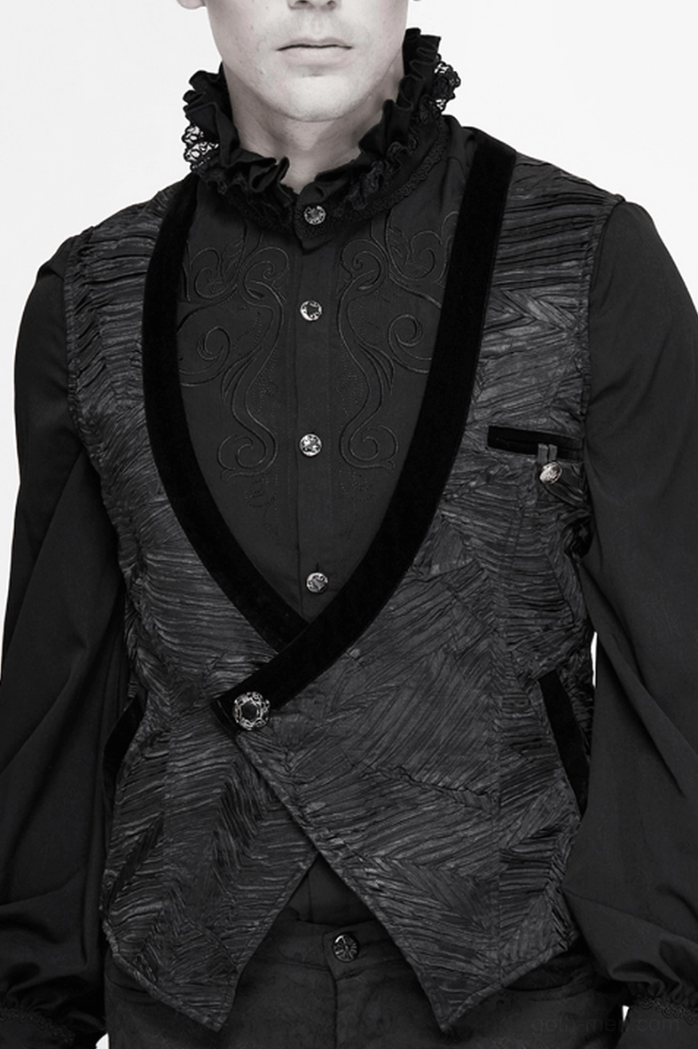 Black gothic waistcoat styled with accessories for alternative fashion and gothic culture aesthetic