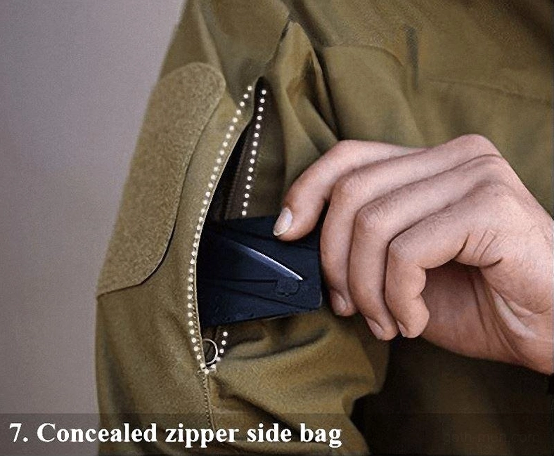 Black tactical jacket with adjustable hood and reinforced stitching for durability and gothic aesthetic