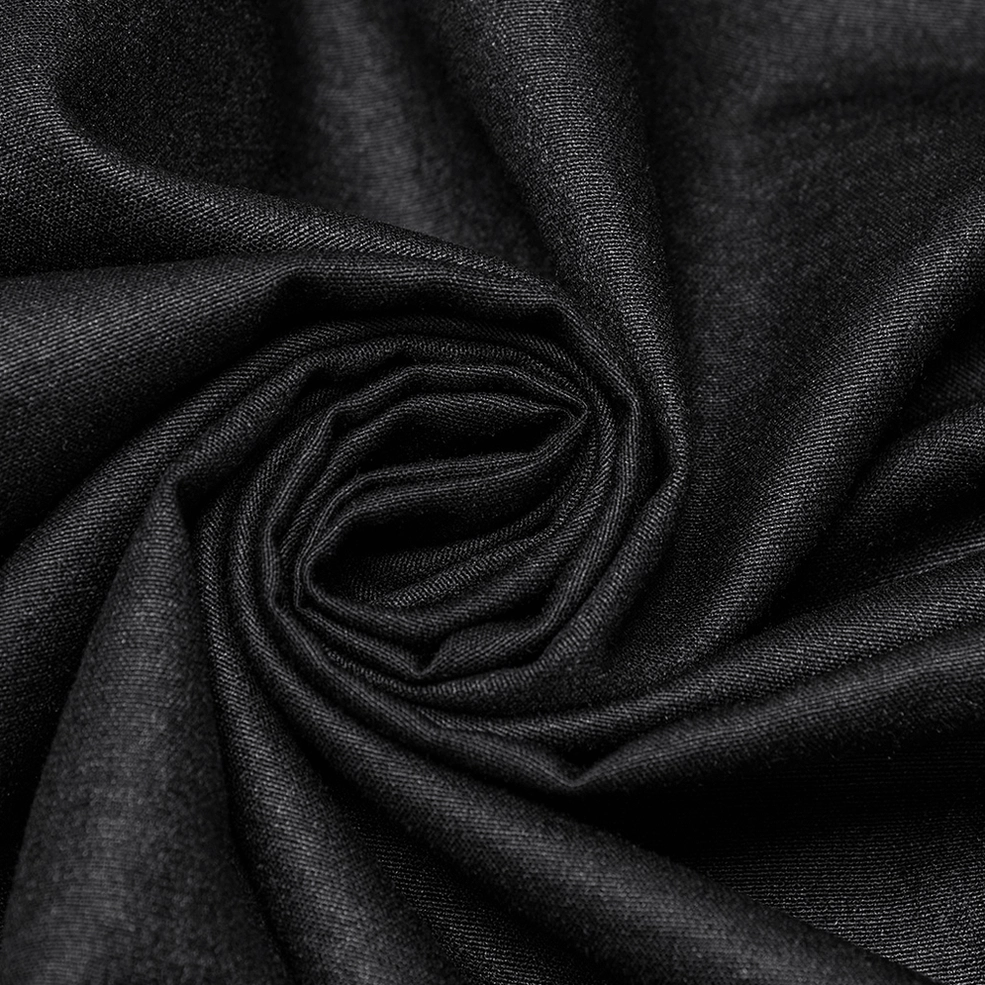 Black Victorian gothic shirt showcasing fabric texture and embroidered details