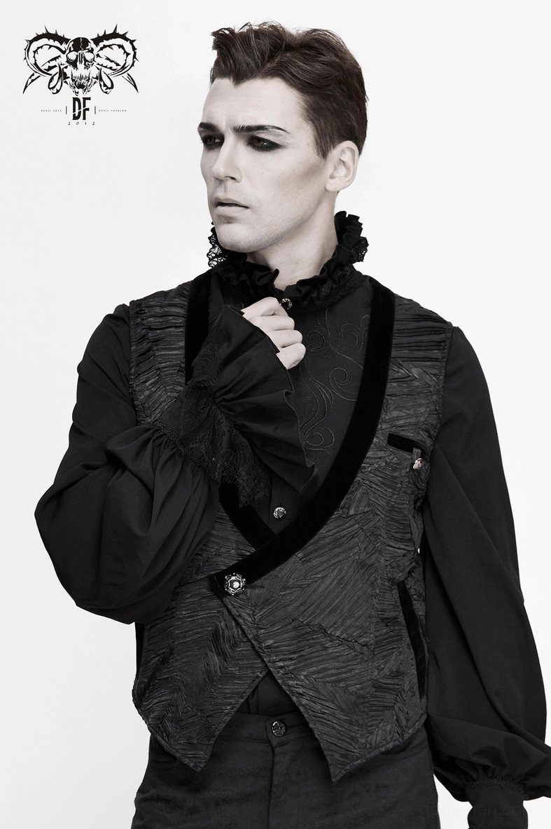 Black waistcoat gothic style layering guide for alternative men's fashion coordination