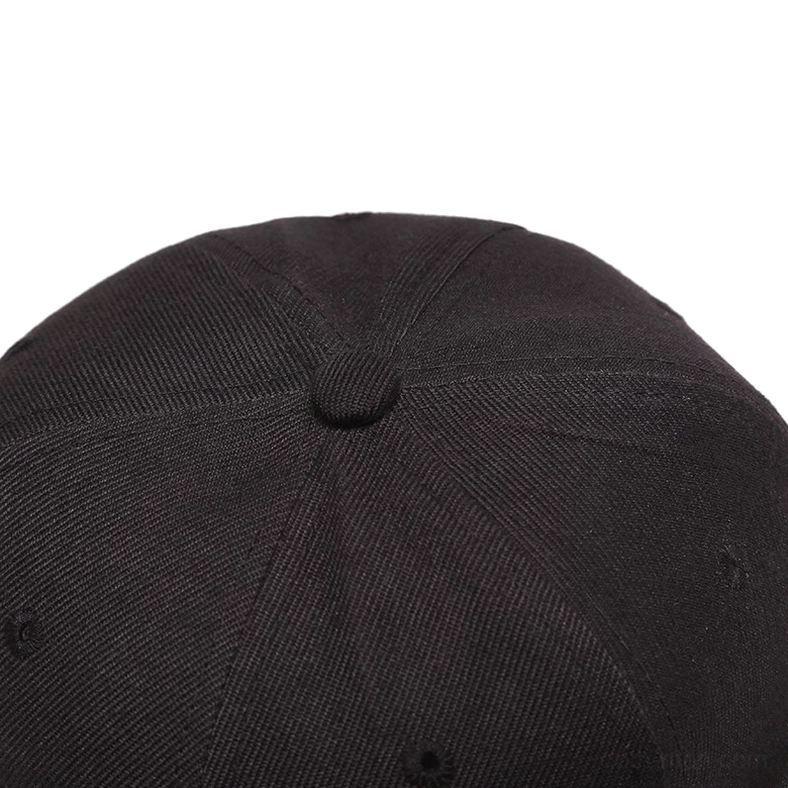 Black and white two-tone gothic baseball cap showcasing dimensional V embroidery, contrast design, and structured crown