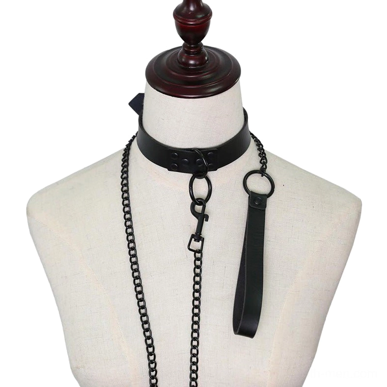 Bondage-inspired gothic choker necklace in multiple colors - alternative subculture jewelry