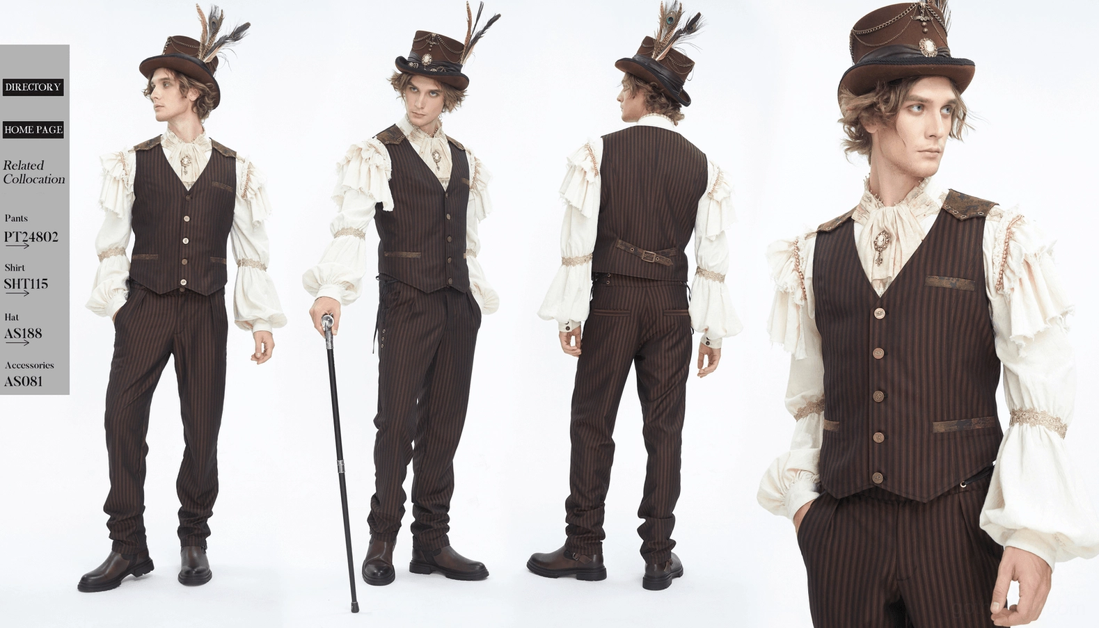 Brown pinstriped gothic waistcoat brand heritage and gothic fashion philosophy documentation for steampunk enthusiasts