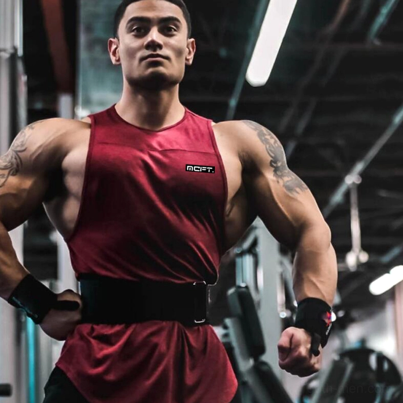 Red burgundy gothic tank top for men moody color option