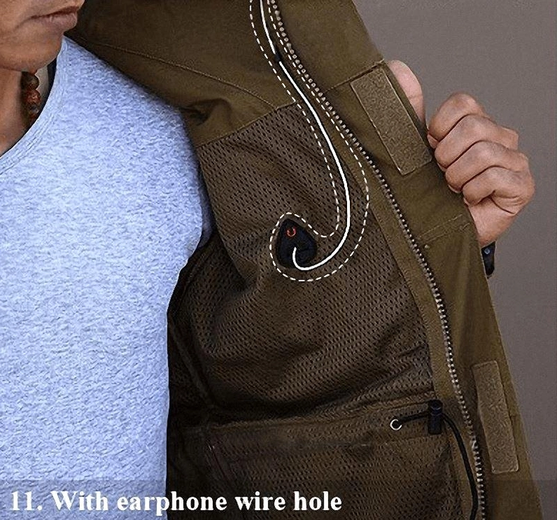 Tactical military flight jacket in camouflage pattern showing layered design and utility features