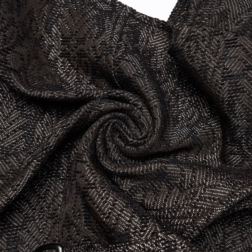 Coffee jacquard gothic waistcoat texture detail showing intricate damask-style weave pattern