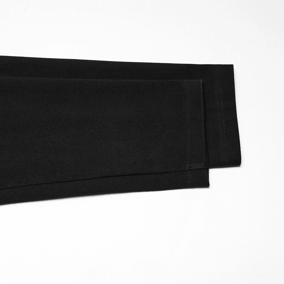 Black gothic cyberpunk hooded sweatshirt sleeve cuff detail - clean hemmed finished edge