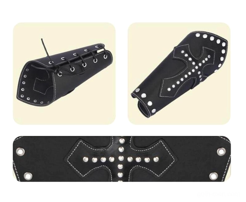 Dark medieval Templar cross arm guard gothic fashion bracelet for unisex wear