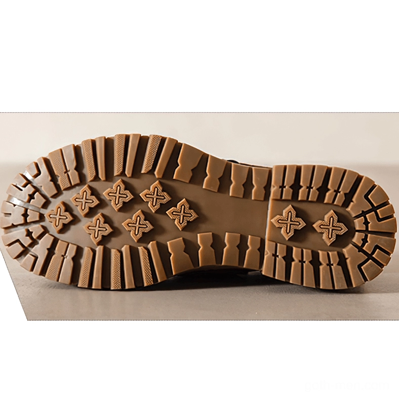 Genuine leather gothic platform loafers showing craftsmanship and material quality from multiple angles