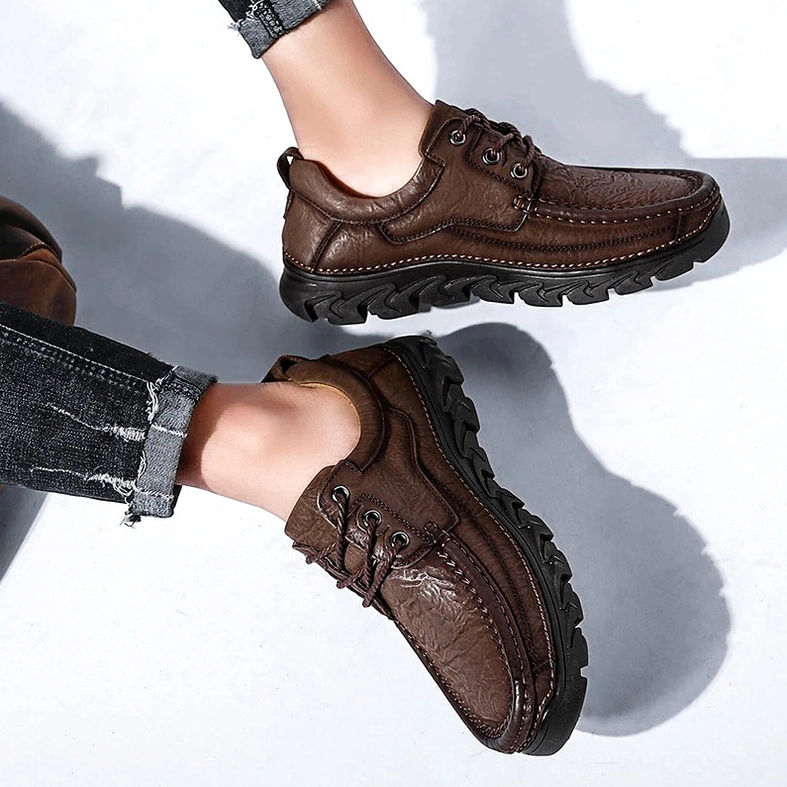 Genuine leather gothic oxford shoes showcasing dark romantic aesthetic