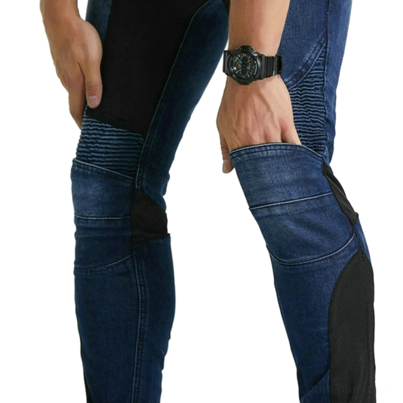 Gothic armor biker pants with form-fitting design and protective panel details