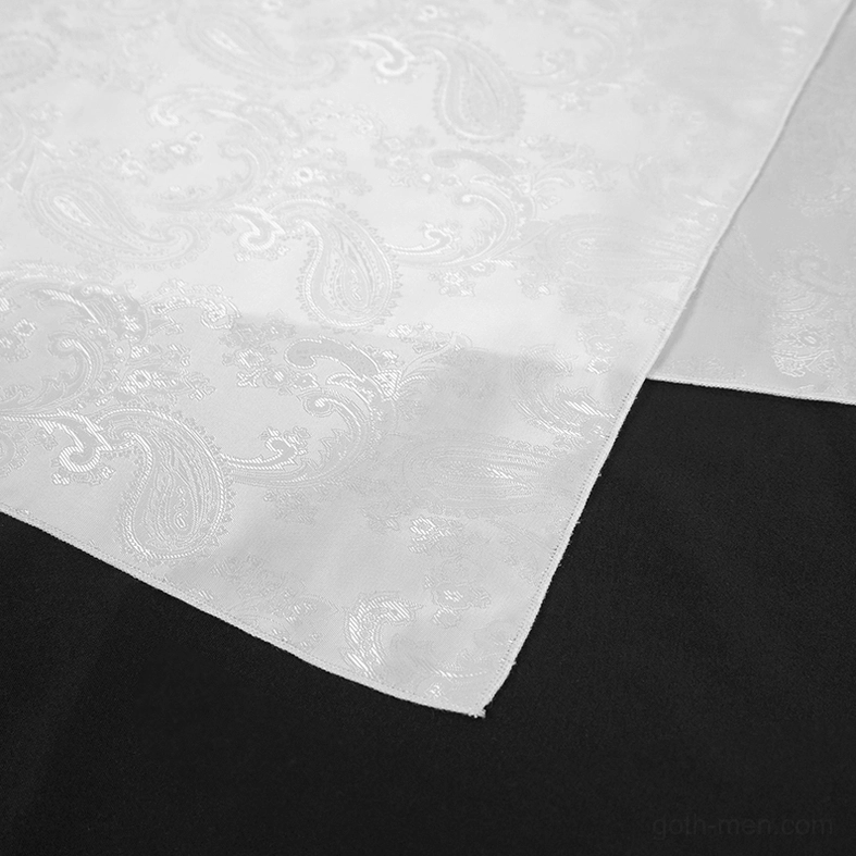 Gothic ascot tie with ornamental crystal brooch formal wear combination