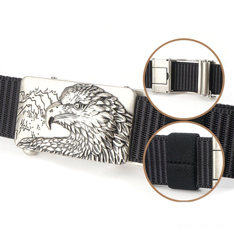 Tactical canvas belt full length laid flat showing total dimensions and premium heavyweight canvas construction quality