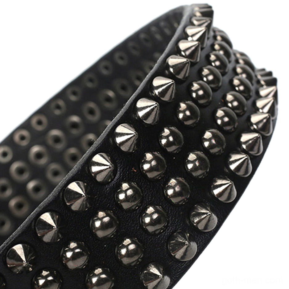Gothic leather studded belt wrapped styling shot showing industrial aesthetic and rivet details