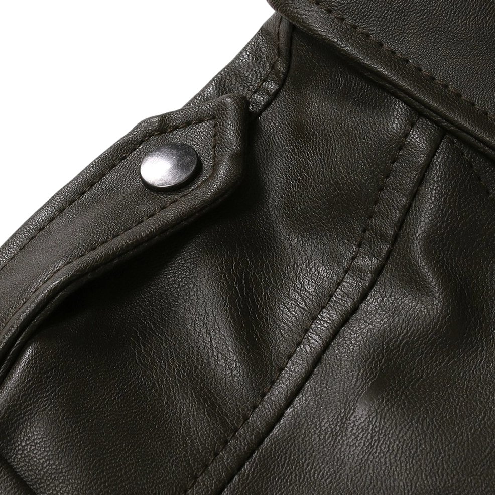 Close-up detail of oblique zipper mechanism on black gothic biker jacket