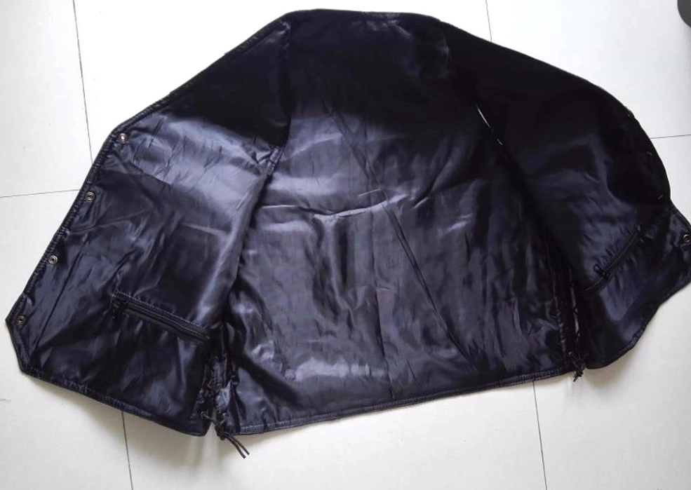 Genuine leather gothic biker vest styling showcase alternative fashion dark aesthetic