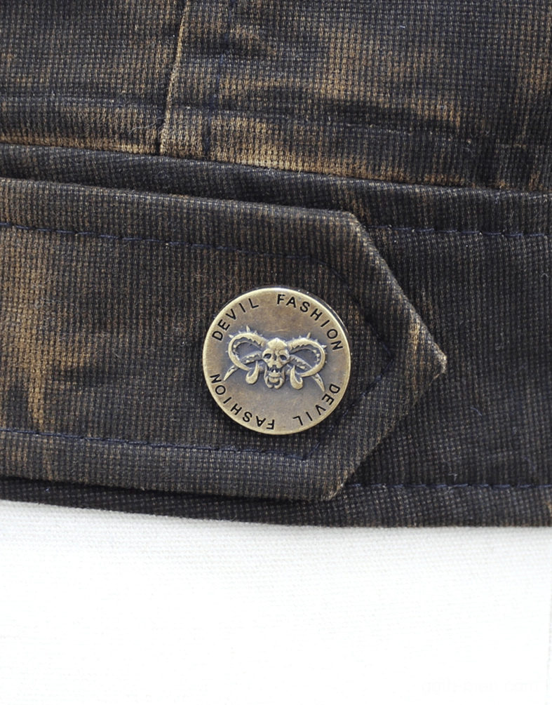 Overhead view of gothic waistcoat showing overall silhouette and strap placement structure