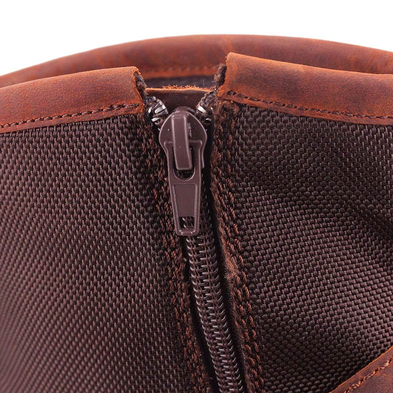 Men's gothic leather boots embossed lion emblem and wing logo detail on heel