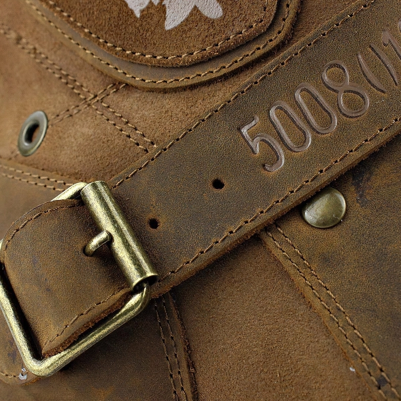 Gothic leather boots pigskin insole and lining providing superior comfort and breathability