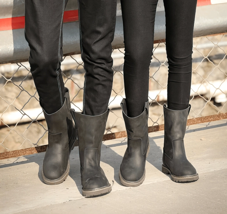 Brown leather gothic boots sizing and construction quality genuine materials