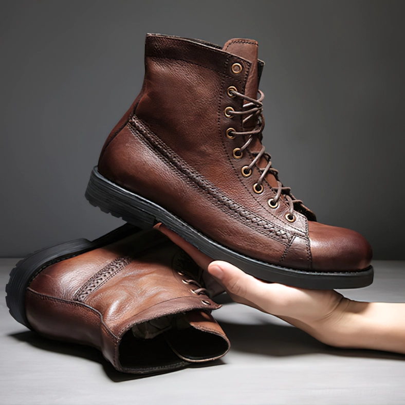 Men's gothic lace-up ankle boots rubber sole traction dark fashion essential