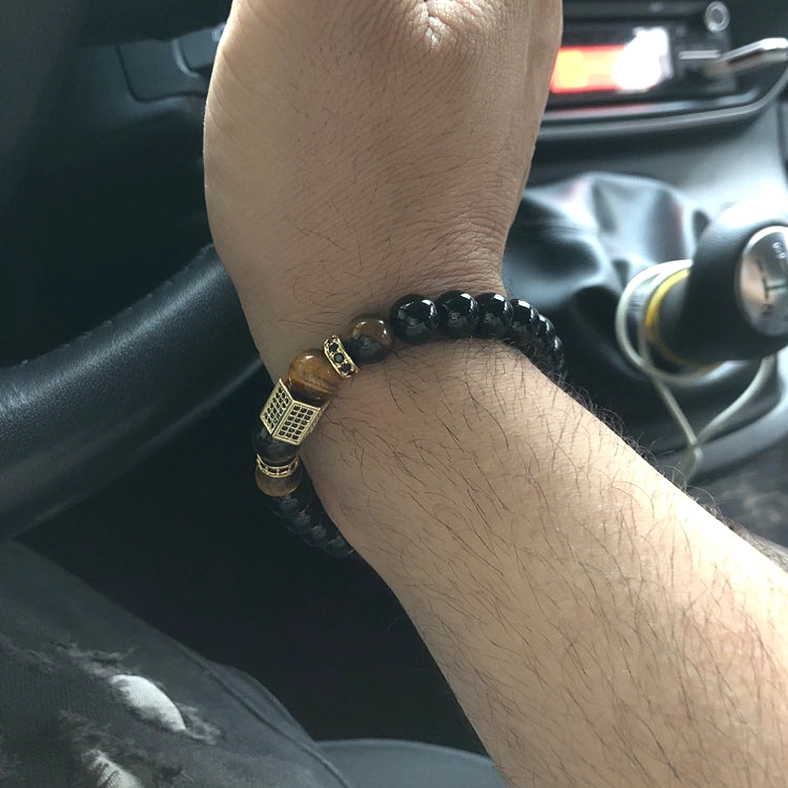 Gothic beaded bracelet men's alternative jewelry styling inspiration dark aesthetic