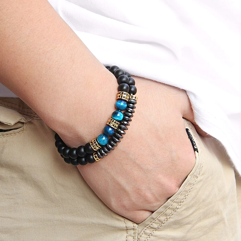 Gothic tiger eye stone beaded bracelet styling guide and product detail showcase