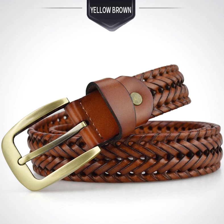 Gothic braided leather belt with metal buckle and keeper strap architectural details