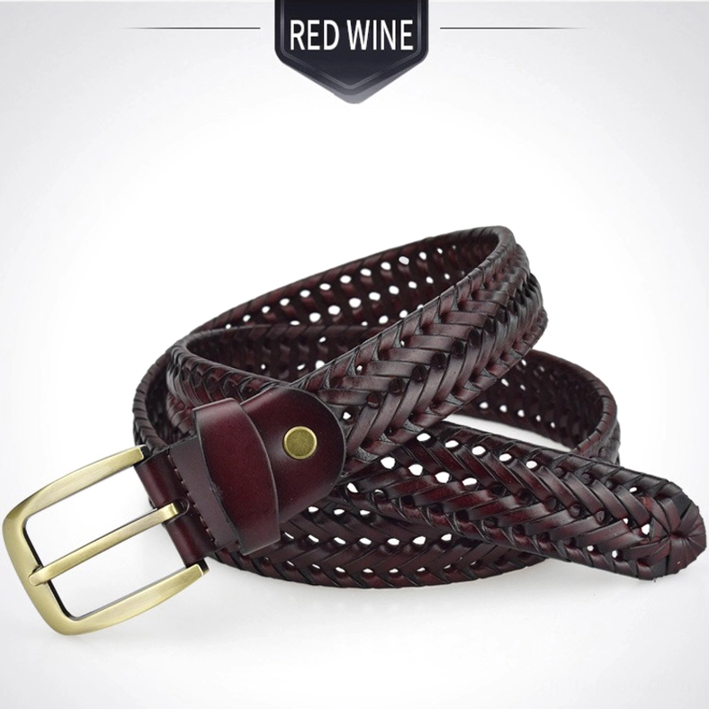 Gothic braided leather belt coiled display showing full length and width proportions