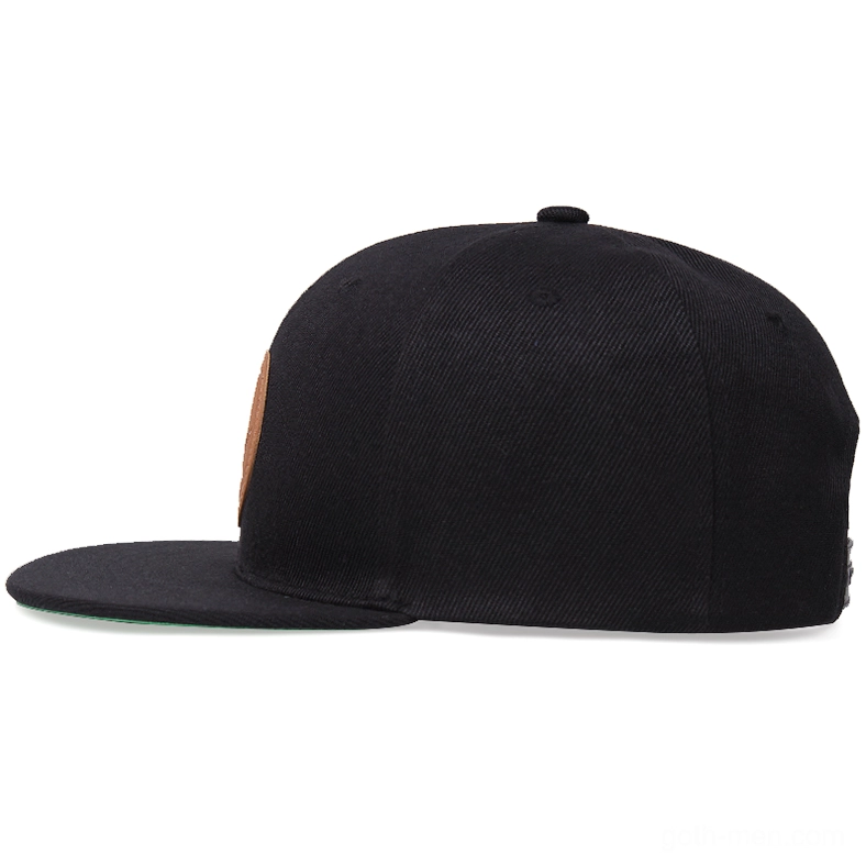 Back view of black gothic baseball cap showing snapback adjustment mechanism