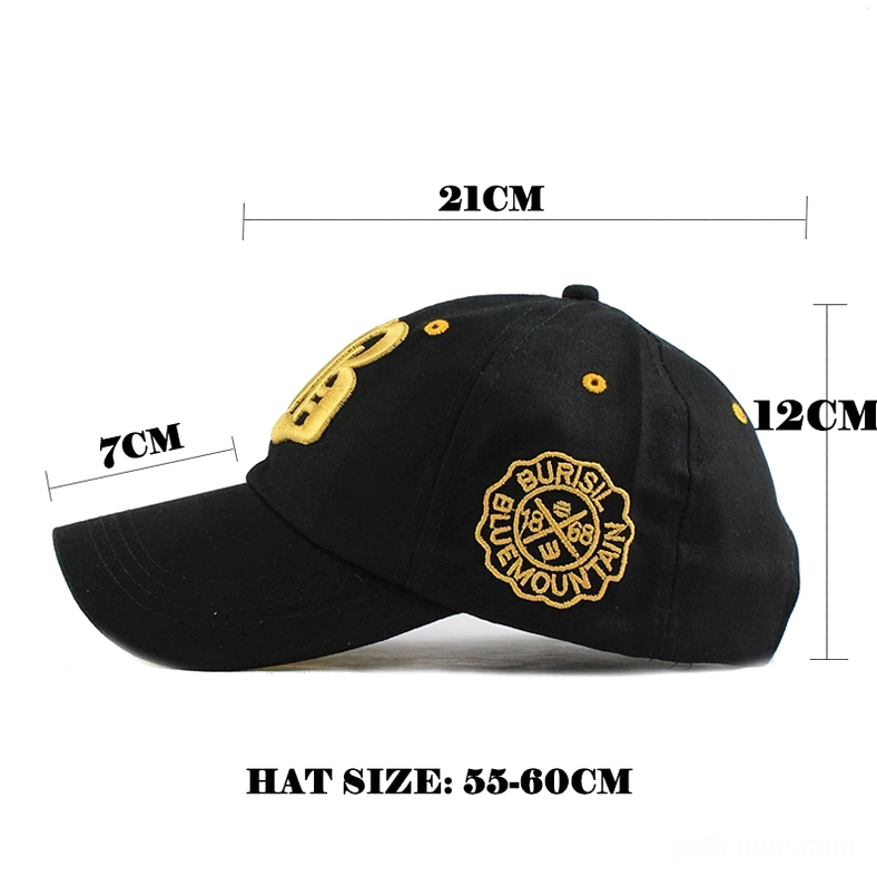 Size reference gothic baseball cap showing 55-60cm head circumference measurement dimensions