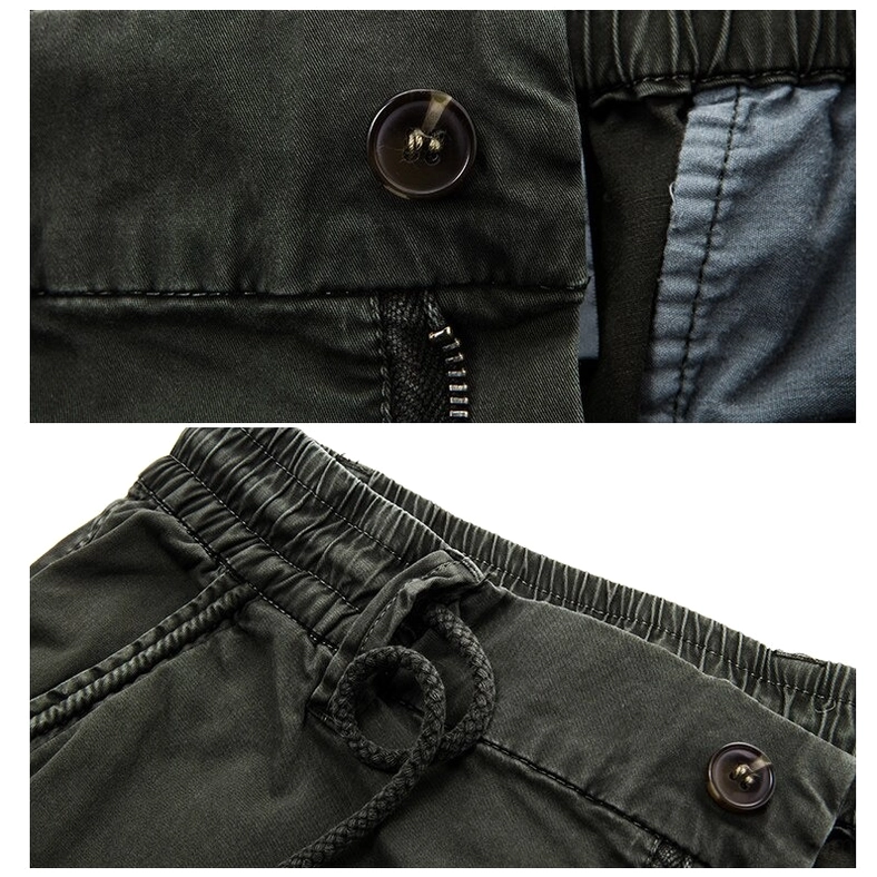 Tactical gothic cargo pants fabric close-up showing cotton broadcloth texture and durability