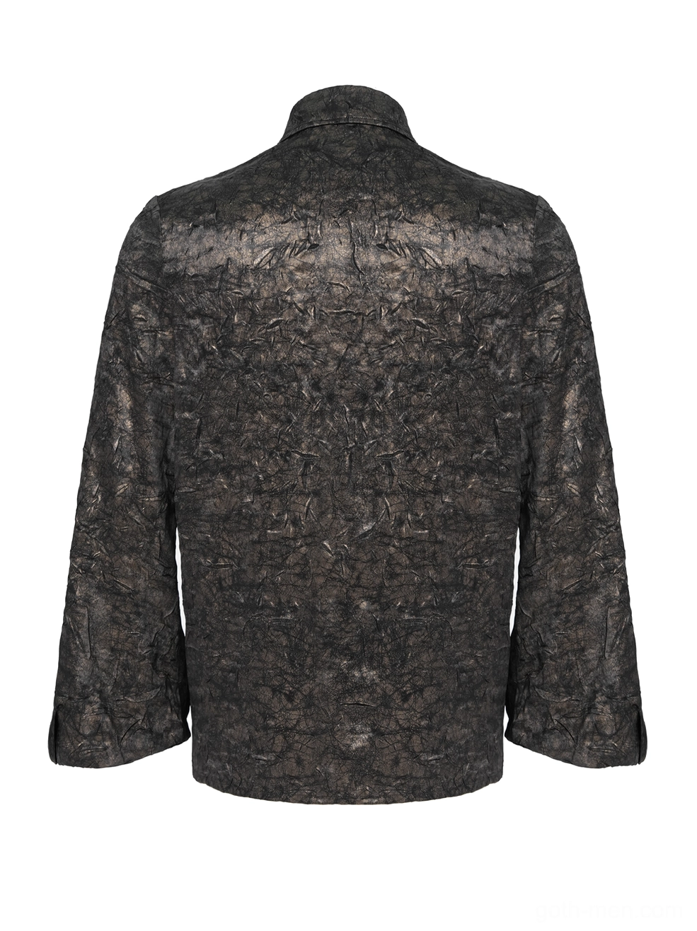 Black gothic punk shirt rear flat lay mannequin blouson balloon sleeve design