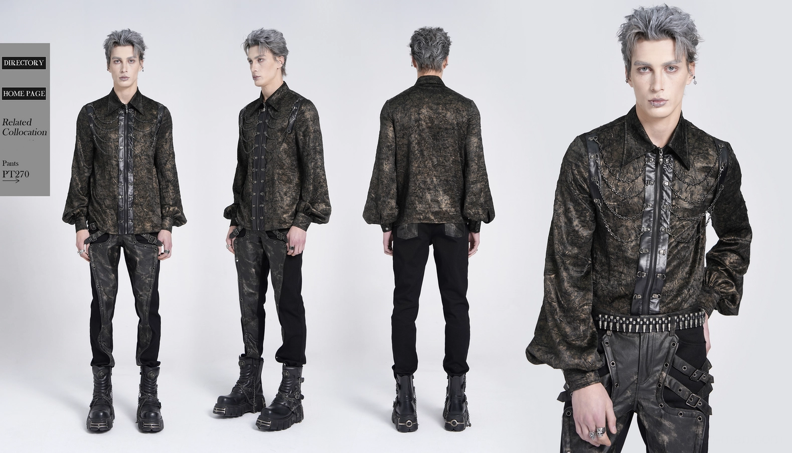 Gothic chain harness shirt complete styling demonstration dark aesthetic alternative look