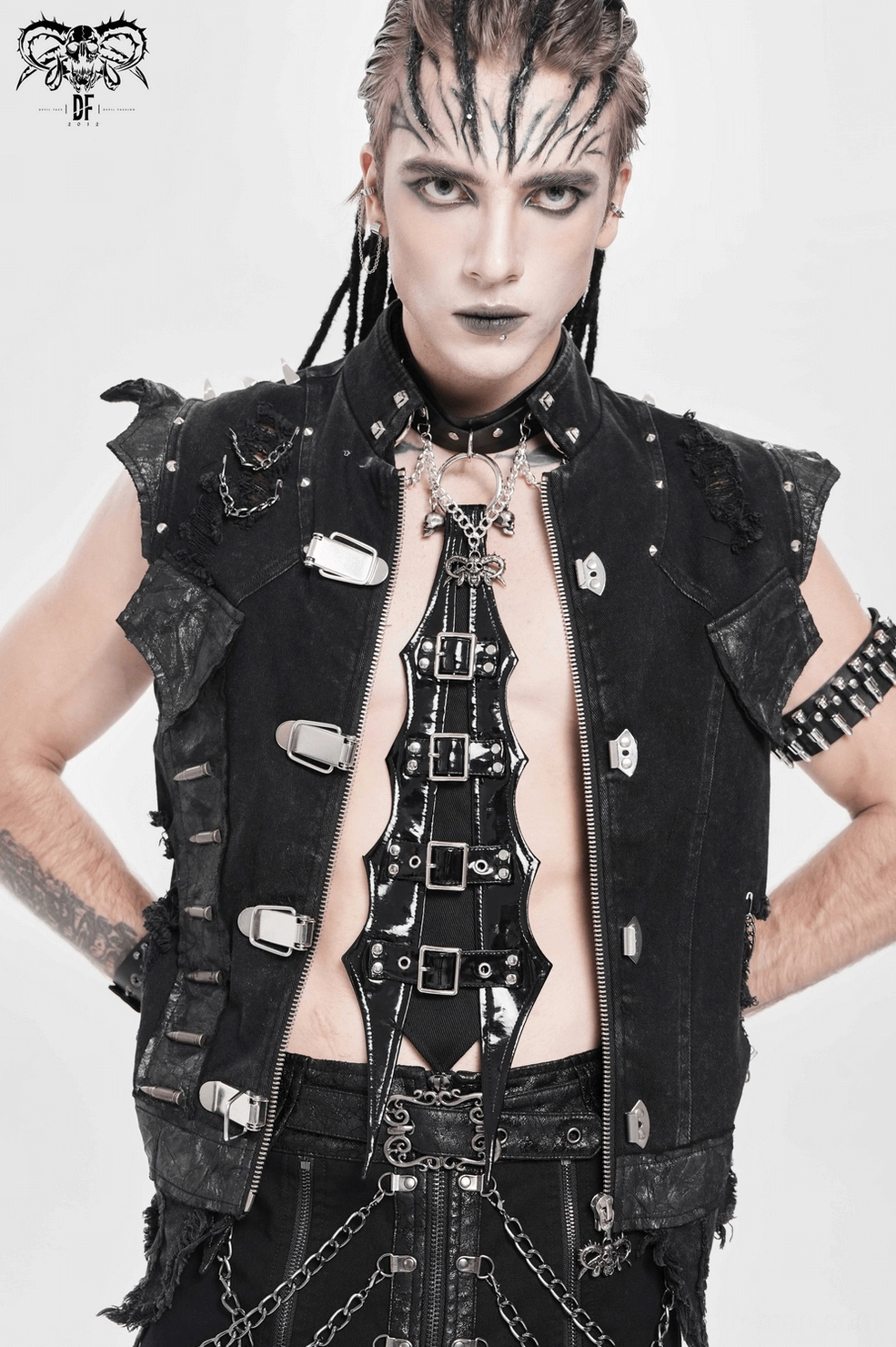 Gothic choker styled as alternative fashion accessory with dark aesthetic and punk rock influence