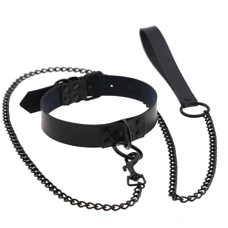 Colored PU leather gothic choker variants showing black, red, pink, and white options