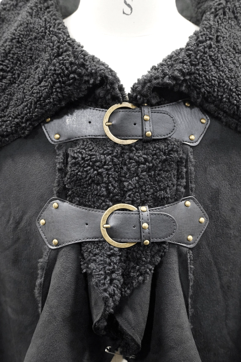Alternative styling of gothic cloak worn with alternative fashion accessories and dark aesthetic